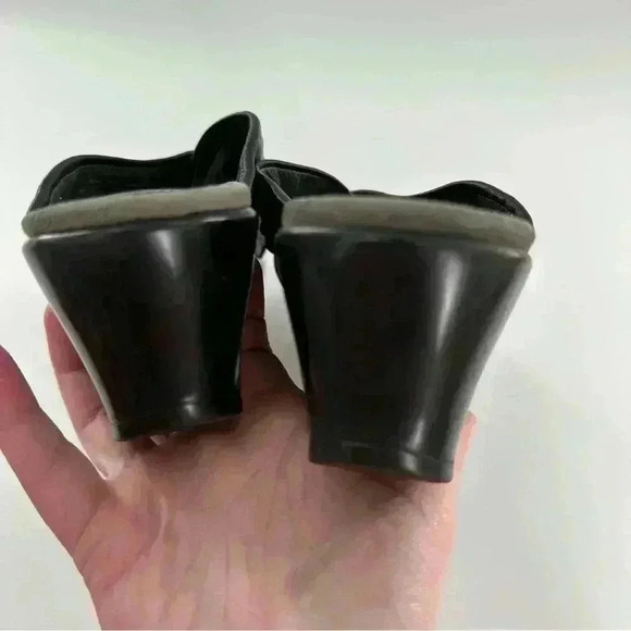 Dansko Avalon size 38 7.5-8 black leather wedge platforms comfort orthopedic - Picture 9 of 16